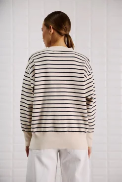 WBLBARBARA LS STRIPED PULLOVER