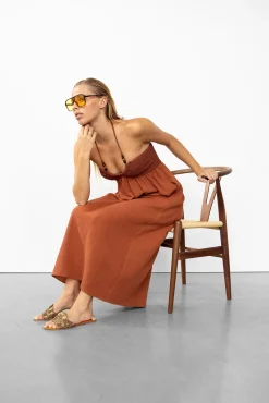 WBLCARMEN CROCHET MIDI DRESS