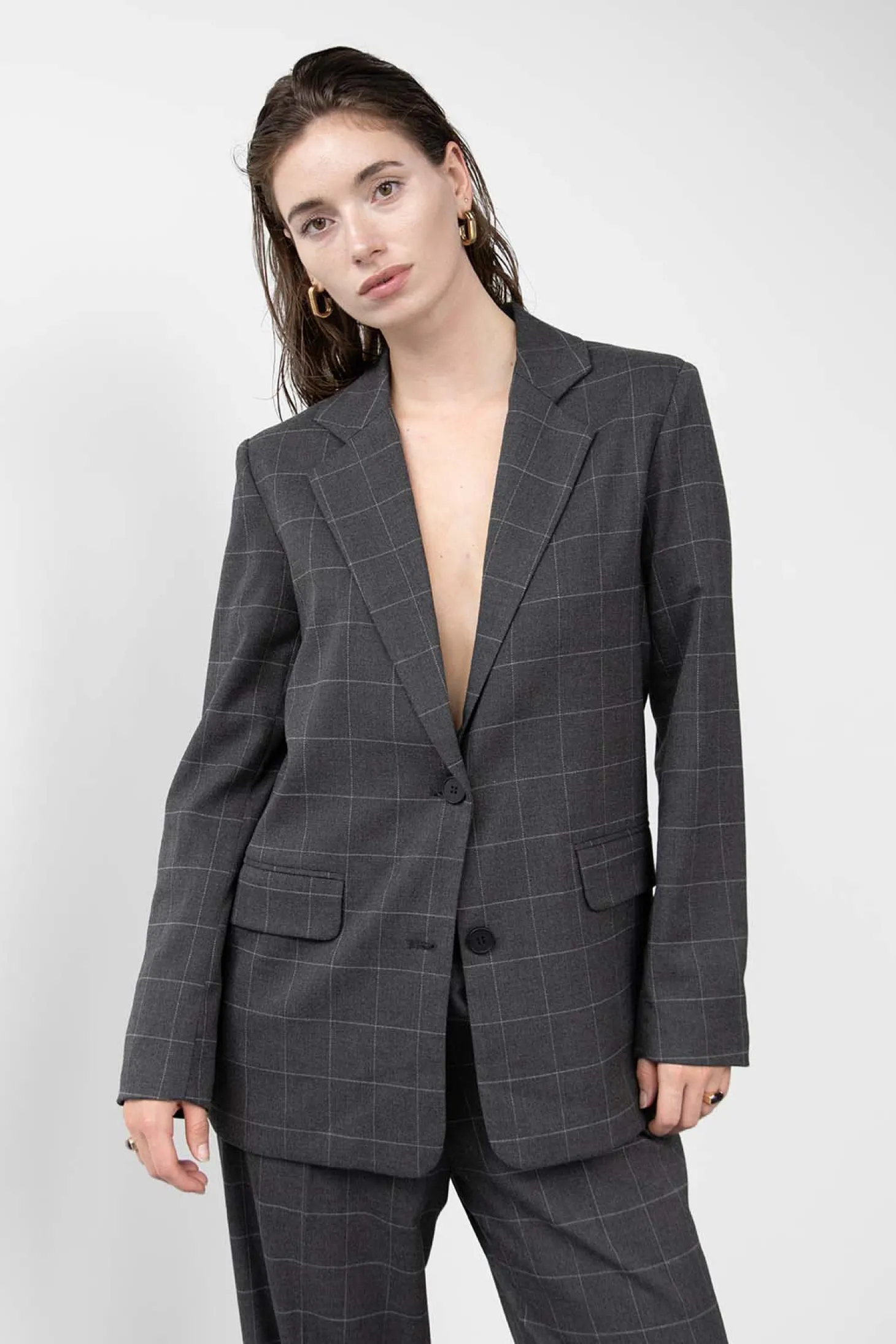 WBLFATE GRID CHECK BLAZER