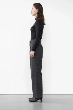 WBLFATE GRID CHECK PLEAT PANTS