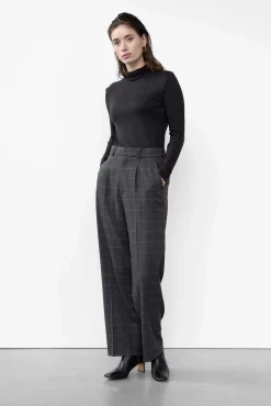 WBLFATE GRID CHECK PLEAT PANTS